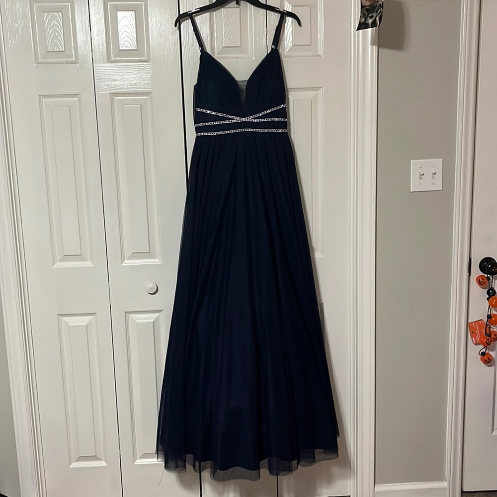 Say Yes to the Prom Womens Juniors' Rhinestone-Trim Gown - Picture 1 of 2